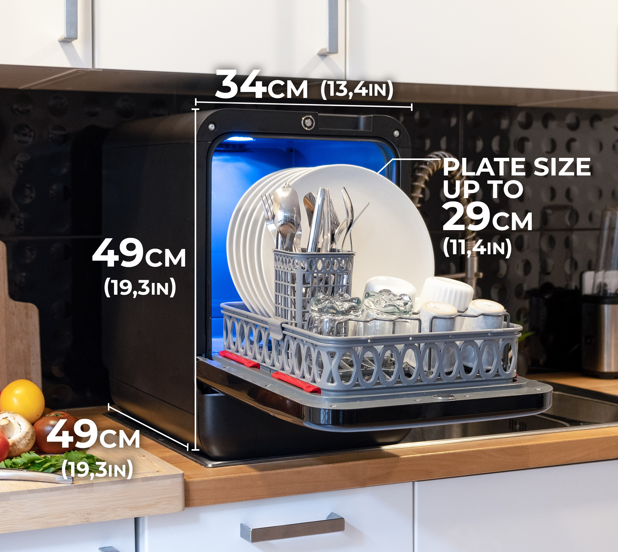 Smallest dishwasher hot sale width